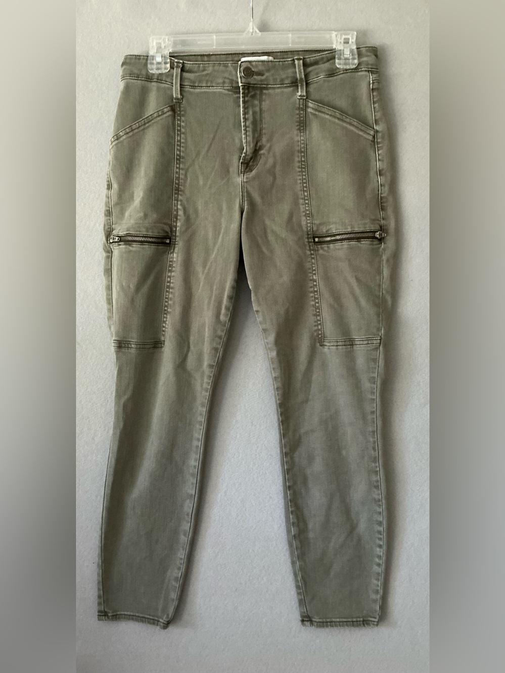 Pistola Hannah Urban Grunge Cargo Skinny Utility Olive Green Wash Pants Size 29